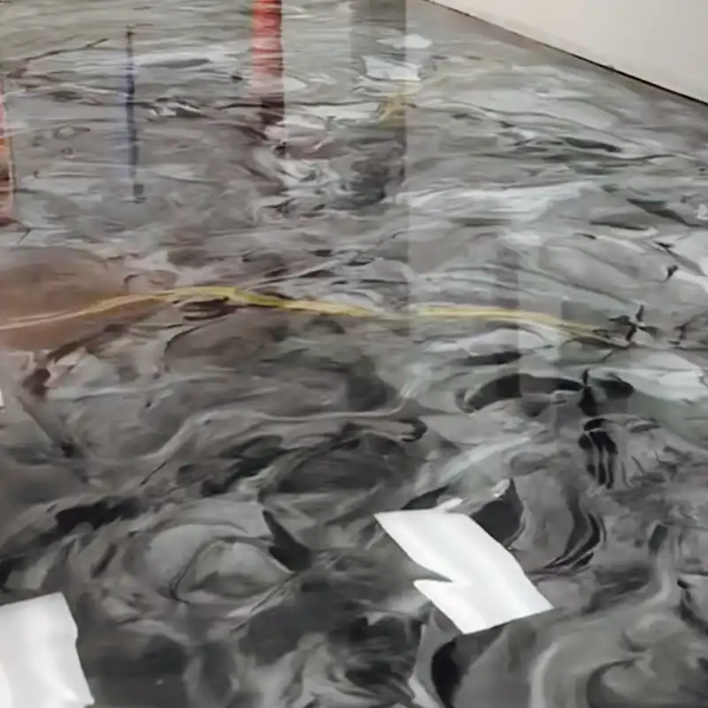 Custom White Marble metallic epoxy design