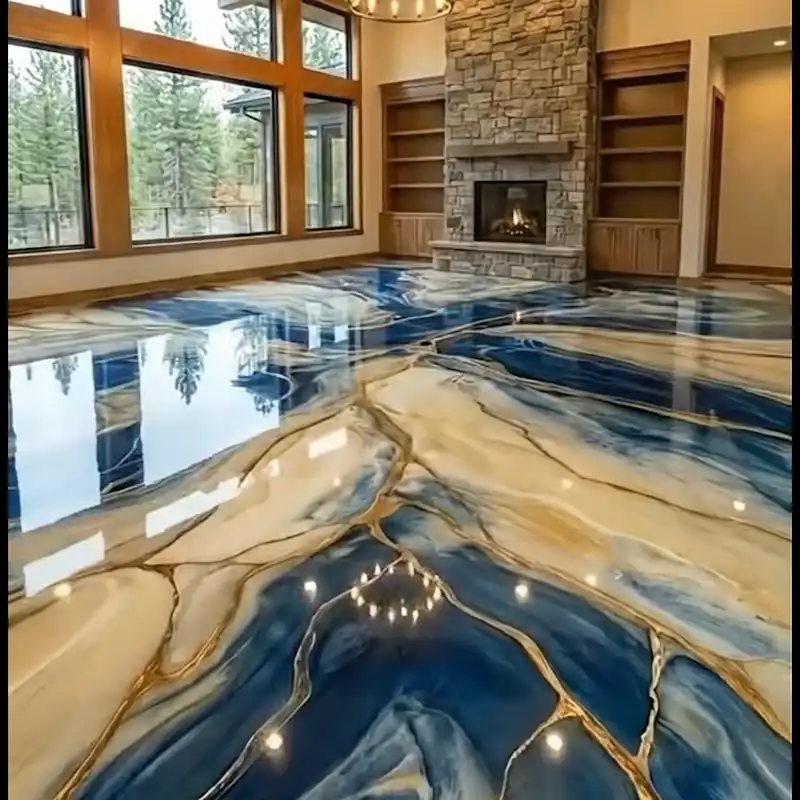 Classic Grey Marble metallic epoxy design