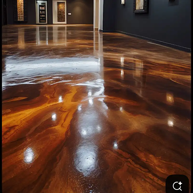 Wood-Look Metallic metallic epoxy design