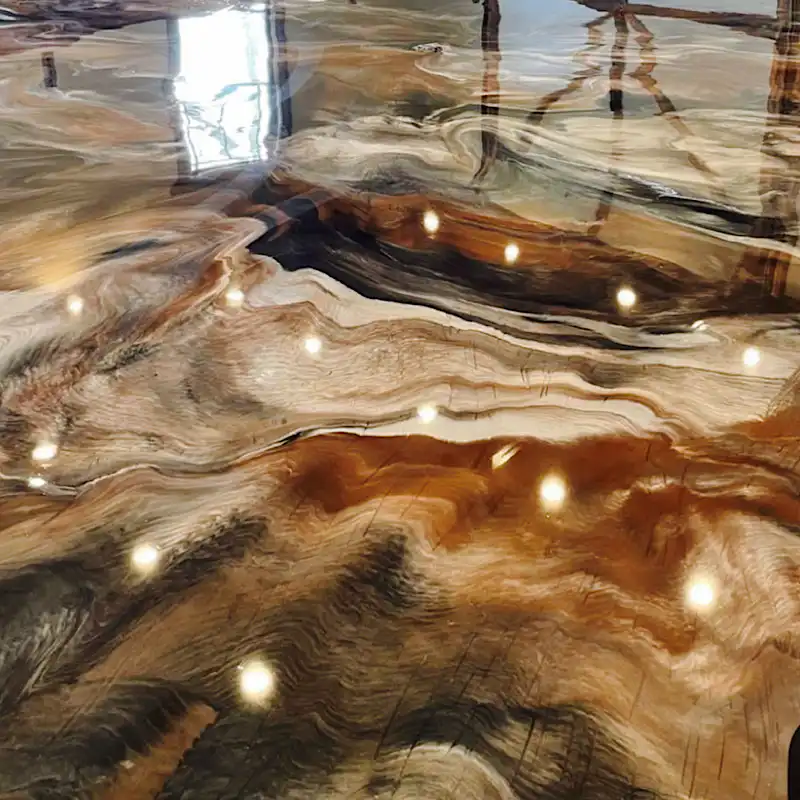 Gold & Brown Marble metallic epoxy design