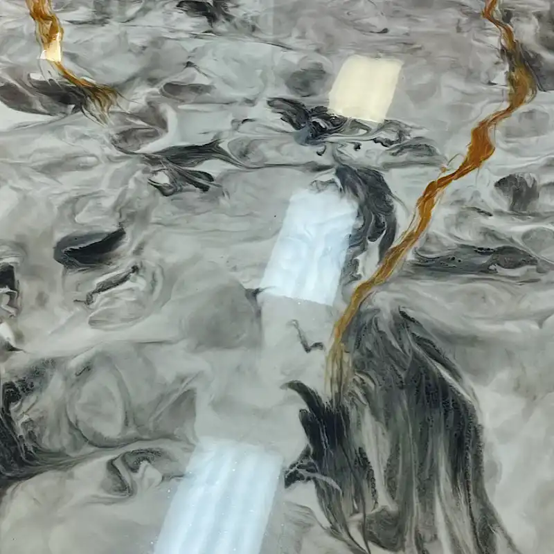 Blue Metallic metallic epoxy design