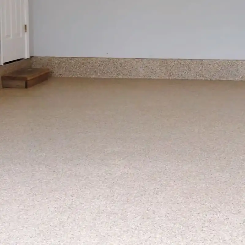 Garage w/ Flakes epoxy flooring project available in Gardenvale