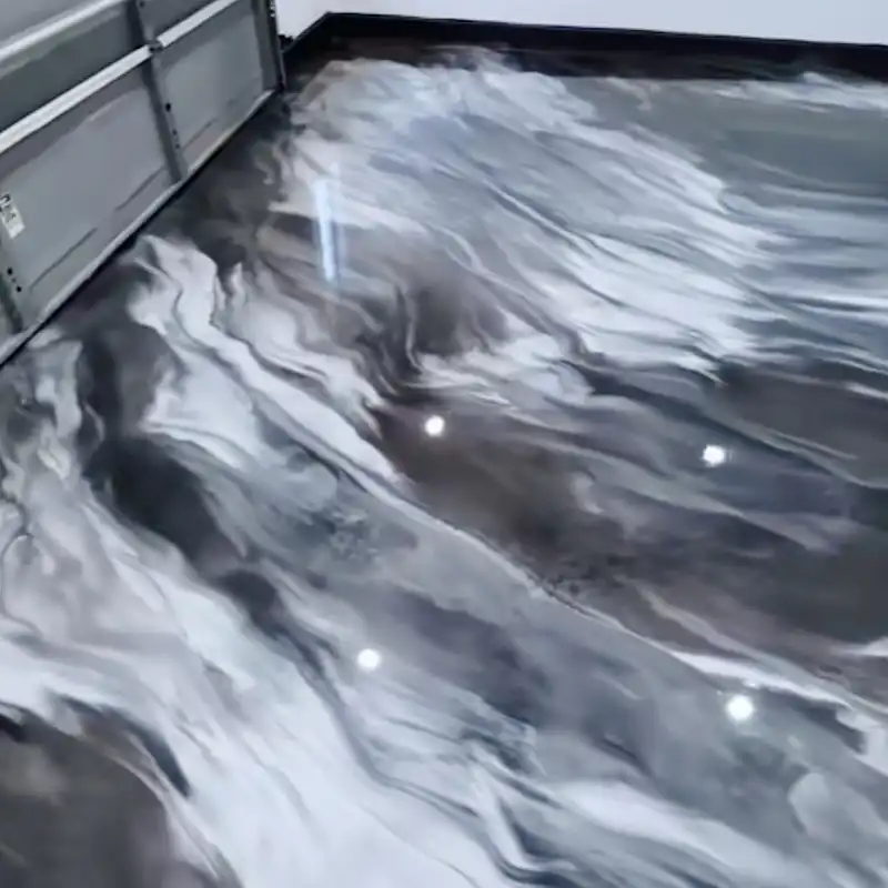 Garage Marble Finish metallic epoxy design