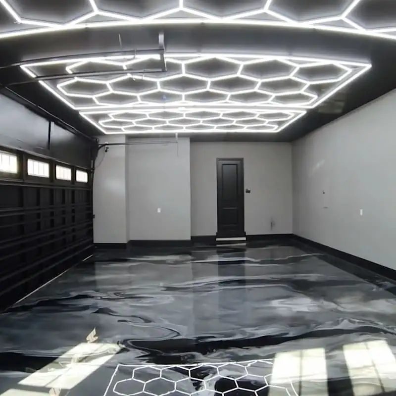 Marble Triple Garage epoxy flooring project available in Gardenvale