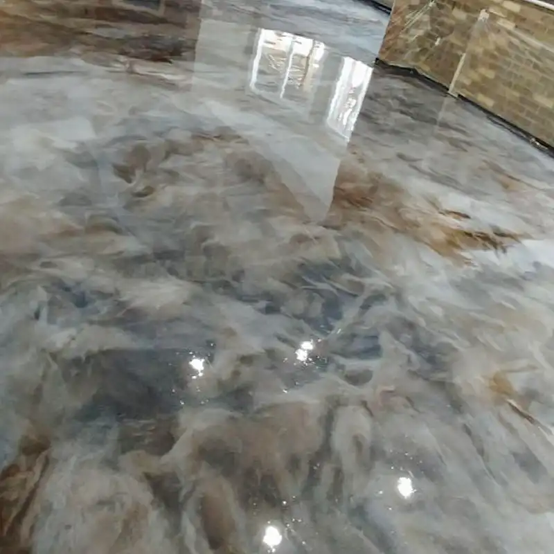 Silver Flow Marble metallic epoxy design