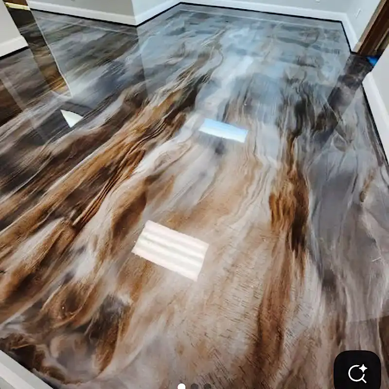 African Marble Effect metallic epoxy design